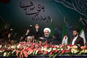  حضور رییس‌جمهور در راهپیمایی ۲۲ بهمن